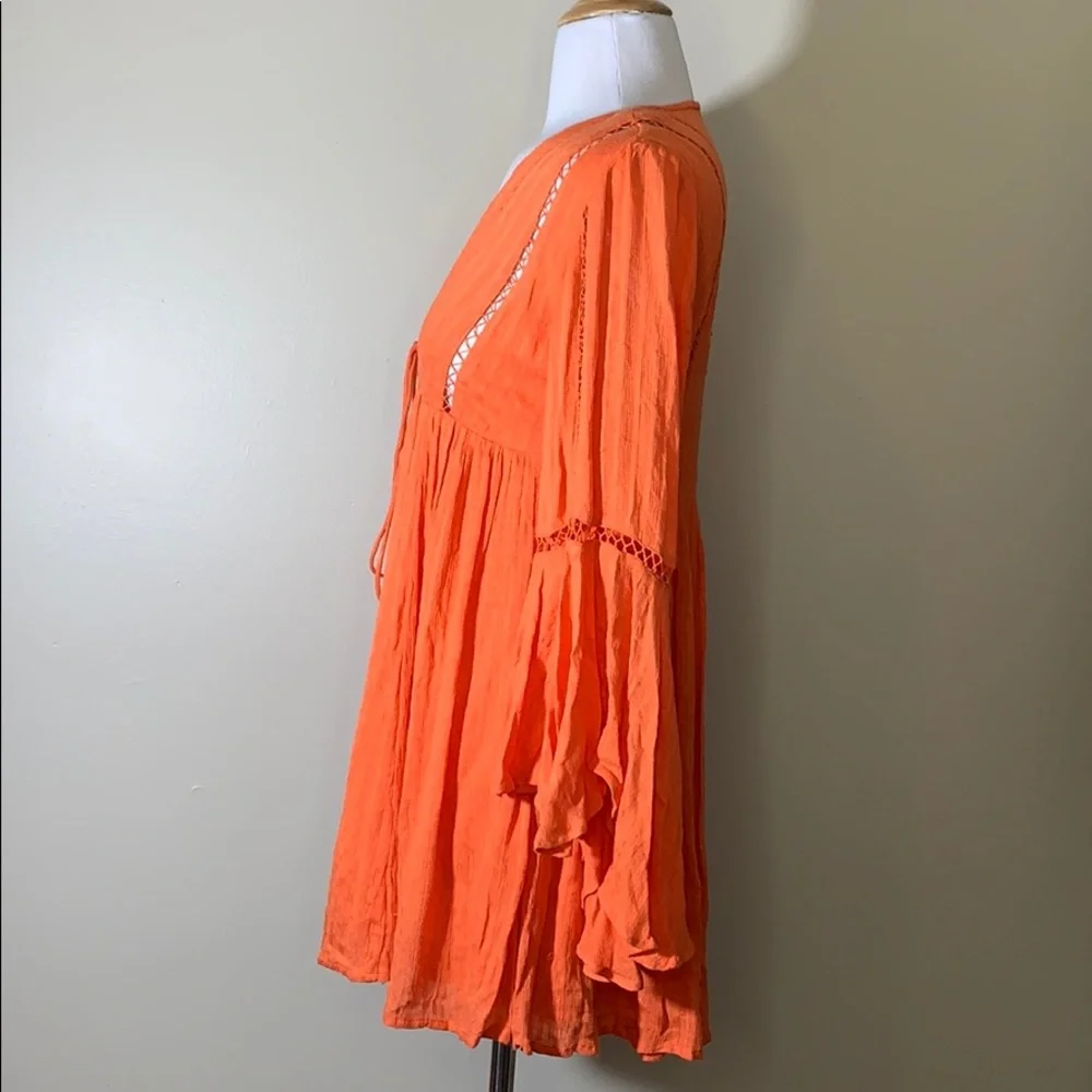 FREE PEOPLE Keyhole Flutter Arm Dress XS